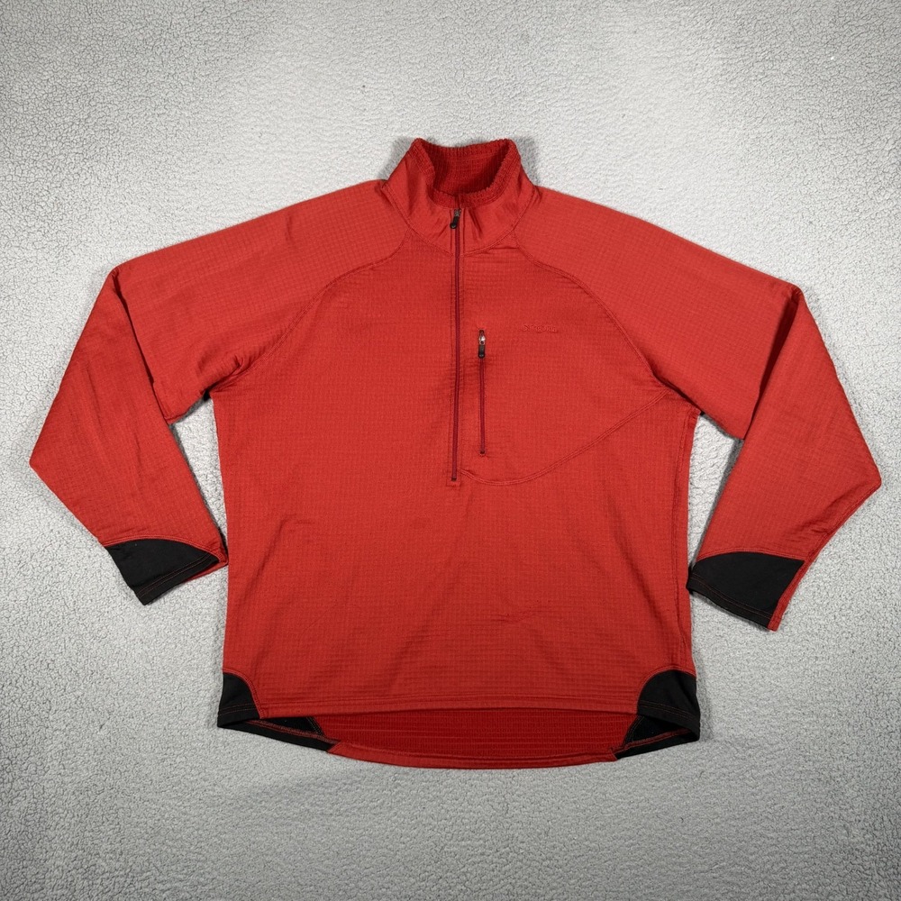 Patagonia Sweater Mens 2XL Burnt Orange 1/2 Zip Grid Fleece R1 Outdoor Gorpcore